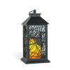Halloweenová blikající lucerna – pavouk – na baterie – černá – 30 x 14 cm