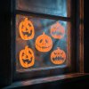 Halloweenová 3D gelová okenní dekorace – dýně – 30 x 30 cm – 9 ks / balení