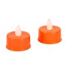 Halloween dekorace se světlem - LED čajová svíčka - oranžová - 2 ks / balení