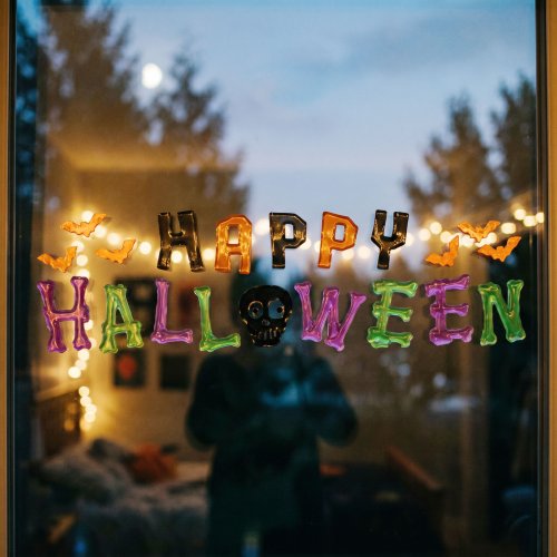 Halloweenská gelová okenní samolepka – 50 x 15 cm – 2 druhy