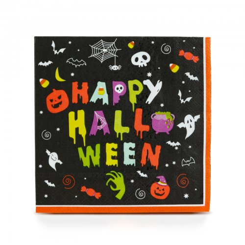 Halloweenový papírový ubrousek – „Happy Halloween“ – 2vrstvý – 33 x 33 cm – 16 ks / balení