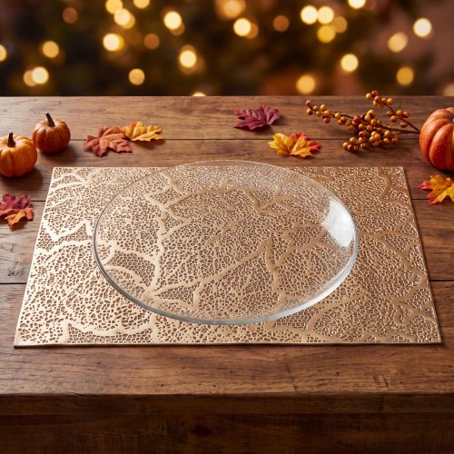 Prostírání – vzor listů – PVC – 45 × 30 cm – zlaté