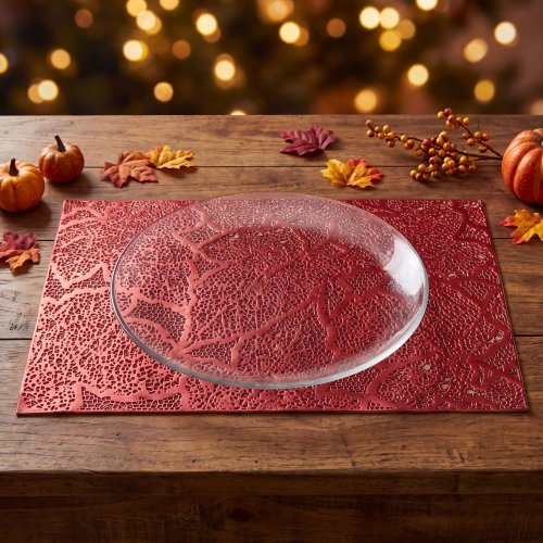 Prostírání – vzor listů – PVC – 45 × 30 cm – Růžově zlatá