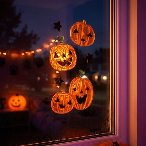 Halloweenové gelové okenní samolepky – 15 x 25 cm – 3 varianty