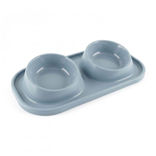 Dvojitá miska na krmení – plast – 41 x 22 x 8 cm
