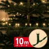 Světelný řetěz – 10 m – teplá bílá – 200 LED – 100–240 V – 6 W – zelený kabel
