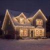 Světelný závěs – 15 m – teplá bílá – 600 LED – 100–240 V – 6 W – průhledný kabel
