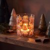 Vánoční skleněný držák na čajovou svíčku – 8 x 7 cm – 3 druhy