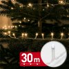 Světelný řetěz – 30 m – teplá bílá – 600 LED – 220–240 V – 6 W – průhledný kabel