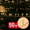 Světelný řetěz – 50 m – teplá bílá – 1000 LED – 220–240 V – 9 W – průhledný kabel