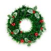 Vánoční věnec – s cesmínou a ozdobnými koulemi – 40 cm