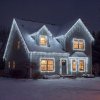Světelný závěs – 15 m – studená bílá – 600 LED – 100–240 V – 6 W – průhledný kabel
