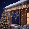 Světelný závěs – 15 m – teplá bílá – 600 LED – 100–240 V – 6 W – průhledný kabel