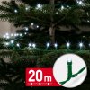 Světelný řetěz – 20 m – studená bílá – 400 LED – 100–240 V – 6 W – zelený kabel