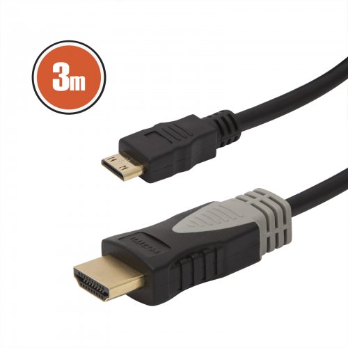 Mini HDMI kabel • 3 m pozlacený