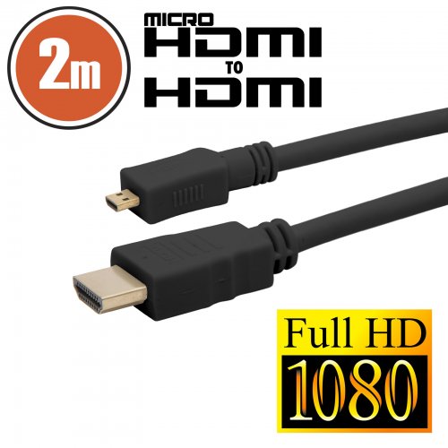 Micro HDMI kabel • 2 m pozlacený
