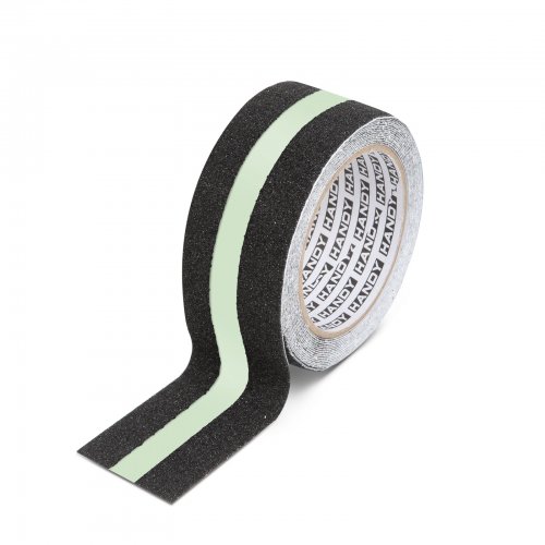 Protiskluzová lepicí páska – 5 m x 50 mm – fosforeskující / černá