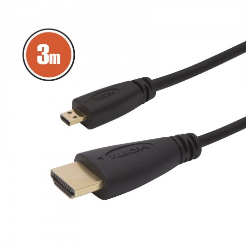 Micro HDMI kabel • 3 m pozlacený