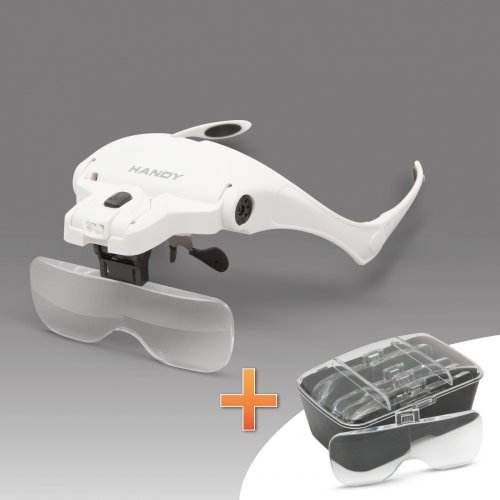 Lupa na čelo s LED světlem + sada čoček