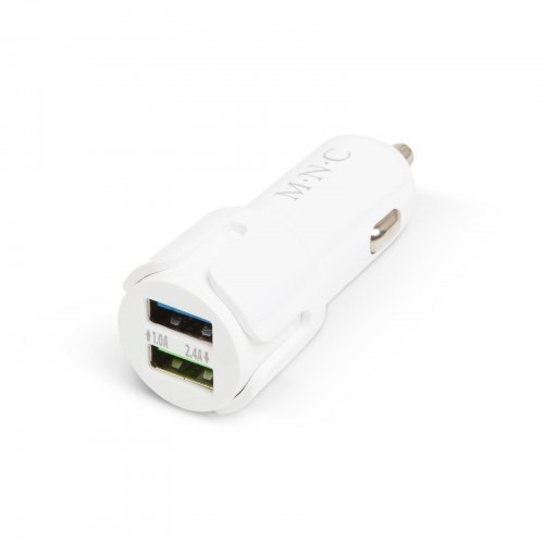 Adaptér do autozapalovače - 2 x USB - 2,4 A - bílý