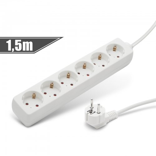 Prodlužovačka se 6 zásuvkami 1,5 m