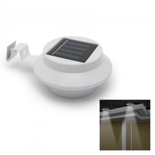 Solárna lampa na odkvap / plot - biela