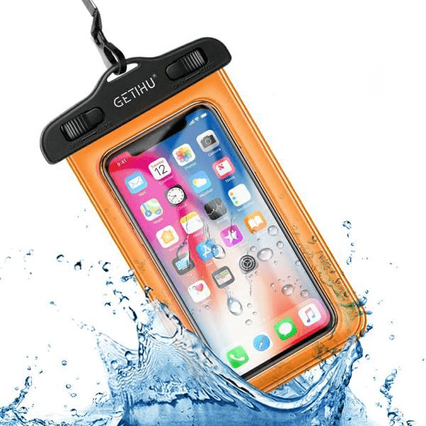 Vodotěsné pouzdro na telefon Oranžové