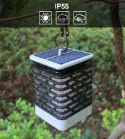 Závěsná solární zahradní lampa s efektem ohně 75 LED