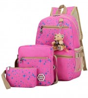 Sada školní tašky 3 ks (Batoh, boční taška, penál) růžová