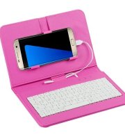 Pouzdro na mobil s klávesnicí růžové