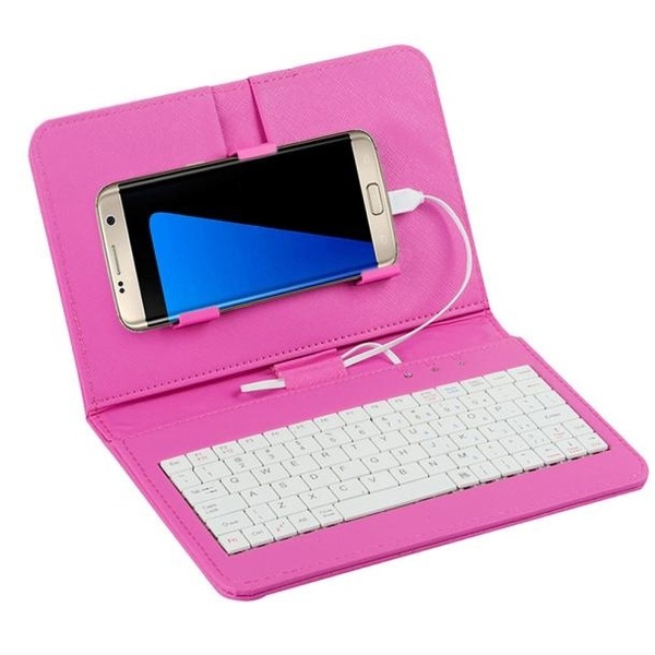 Pouzdro na mobil s klávesnicí růžové