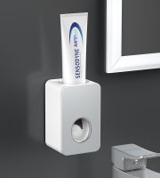Nástěnný automatický dávkovač zubní pasty Světlešedý