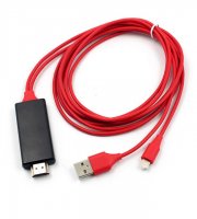 HDMI kabel pro zrcadlení obrazovky iPhone Červený
