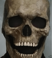 Lebková maska s pohyblivou čelistí Tmavá