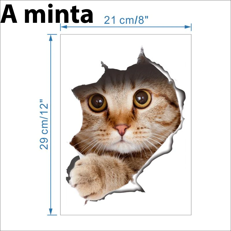 3D nálepka kočka - vzor A
