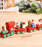 Vánoční dřevěný vláček - červený