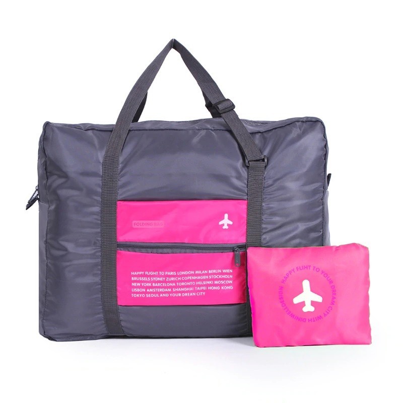 Skládací taška velikosti příručního zavazadla růžová