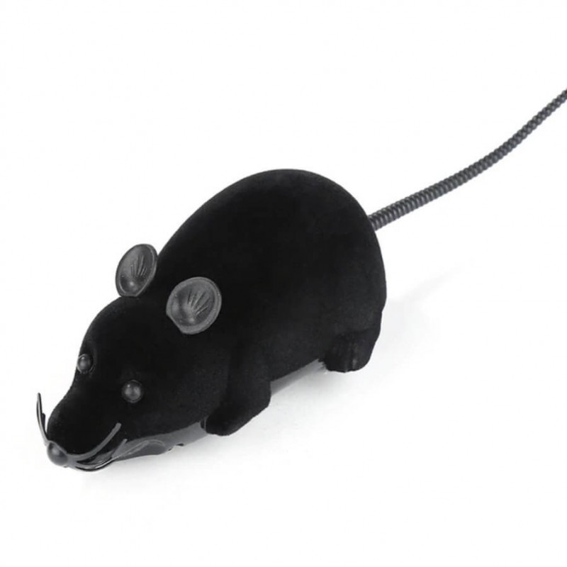 Hračka pro kočky myš na dálkové ovládání Černá s černýma ušima