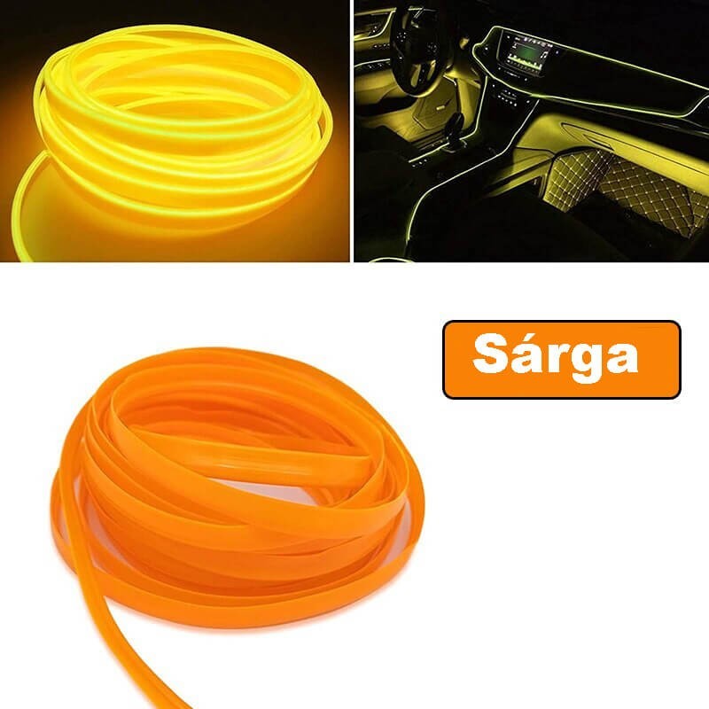 LED pásek na palubní desku, dekorační pásek do auta žlutý