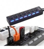 7-portový přepínatelný USB hub Černý