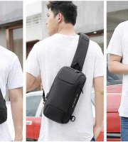 OZUKO batoh s bezpečnostním zámkem (18×10×35 cm) Černý