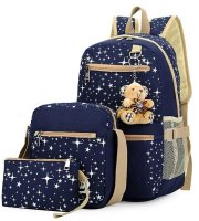 Souprava školní tašky 3 ks (Batoh, boční taška, penál) modrá