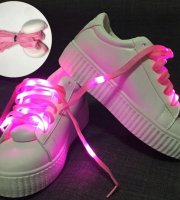 Svítící LED tkaničky do bot Růžové