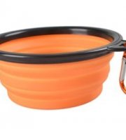 Přenosná miska na krmení a napájení pro psy z latexu (350 ml) Oranžová