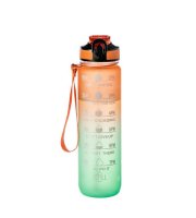 Motivační láhev na vodu 1000 ml Oranžovo-zelená