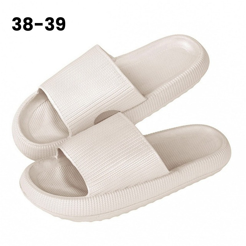 Dámské lehké letní pantofle s tlustou podrážkou Bílé, velikost 38-39