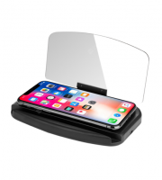 HUD displej pro chytré telefony s nabíjením NFC - promítněte svůj telefon na průhledný displej!