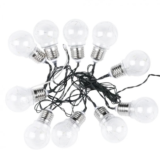 Světelný LED řetěz ve tvaru žárovky