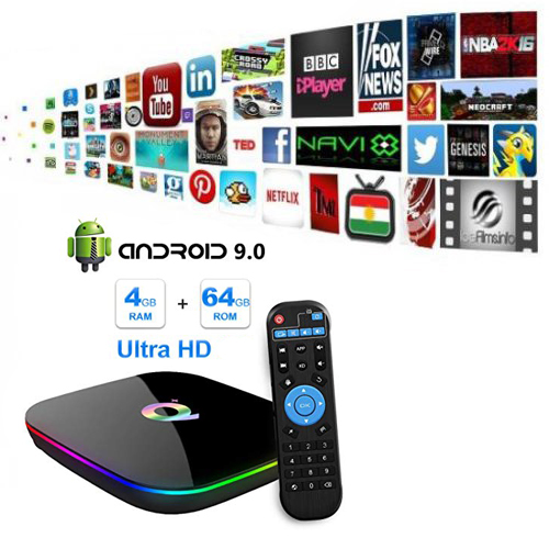 Q Plus Pro - Android TV Box, Facebook, Youtube, Netflix aplikace, 4 GB RAM + 32 GB ROM