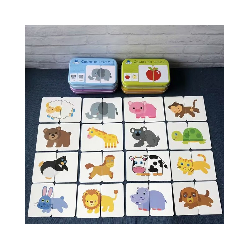 Vzdělávací karetní hra Puzzle Zvířata